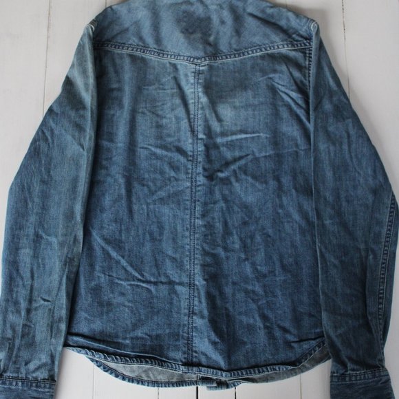 Chambray Denim Button Down Shirt - Picture 6 of 7